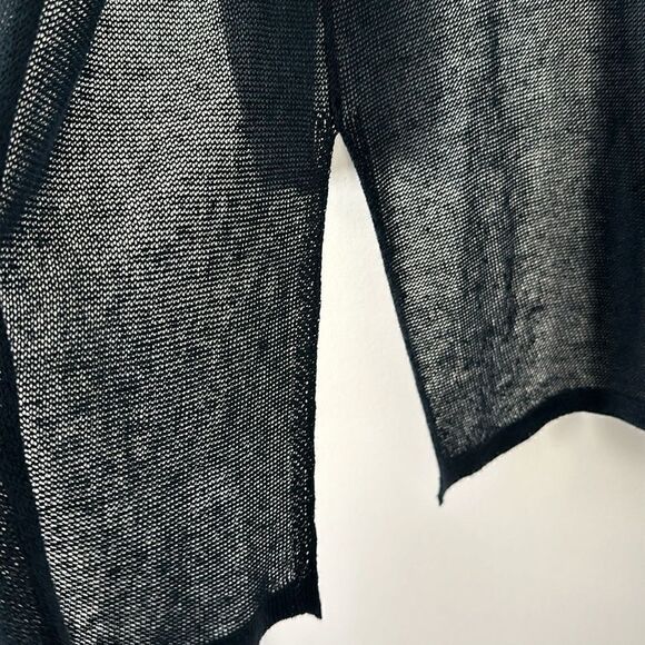 J. Jill Black Open Front Linen Blend Cardigan Sweater S - Picture 4 of 7